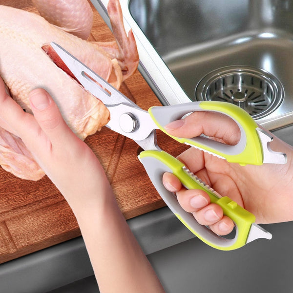 Multi-Function Kitchen Scissors Cutter Knife Board Stainless Steel Kitchen Vegetable Knives Meat