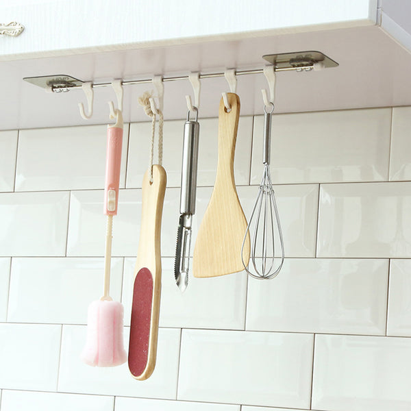 Kitchen Gabgets Cupboard 6 Hook Home Organizer Storage Rack