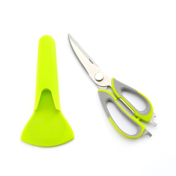 Multi-Function Kitchen Scissors Cutter Knife Board Stainless Steel Kitchen Vegetable Knives Meat
